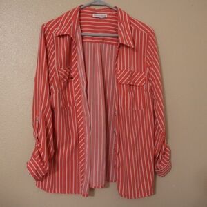 Striped Button Shirt Large